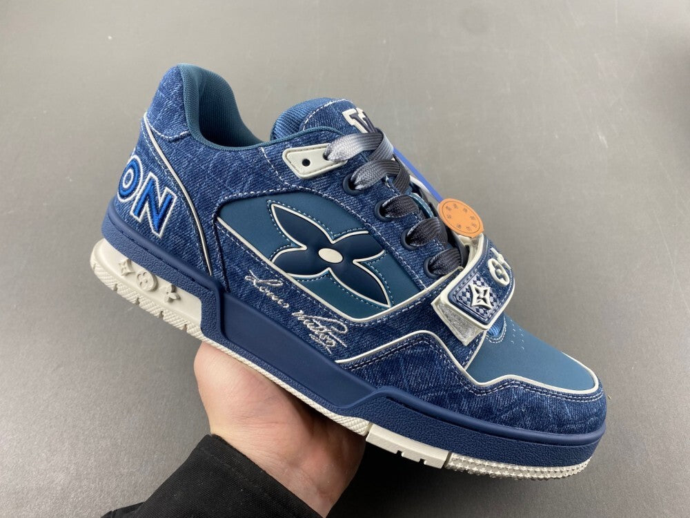 Louis Vuitton Trainer Blue Velcro.